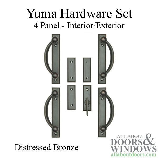 Andersen Yuma 4-Panel Gliding Door Interior/Exterior Trim Hardware Set - Distressed Bronze - Andersen Yuma 4-Panel Gliding Door Interior/Exterior Trim Hardware Set - Distressed Bronze