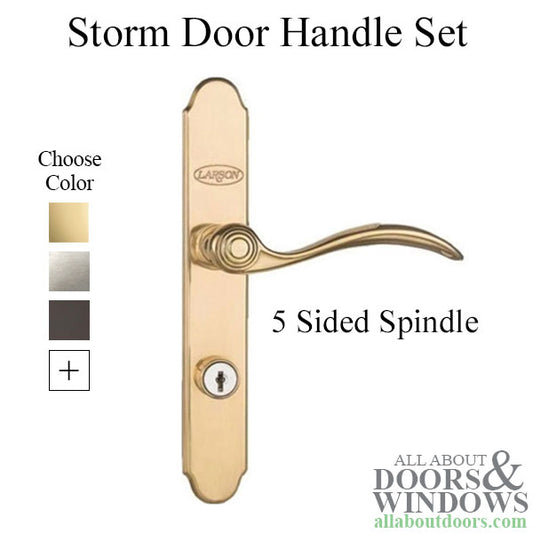 Larson QuickFit, 5 Sided Spindle, Storm Door Hardware Trim, American Cylinder