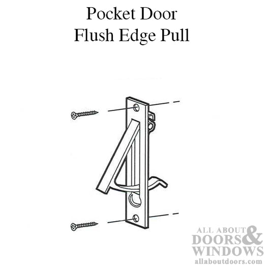 Pocket Door Flush Edge Pull - Polished Brass