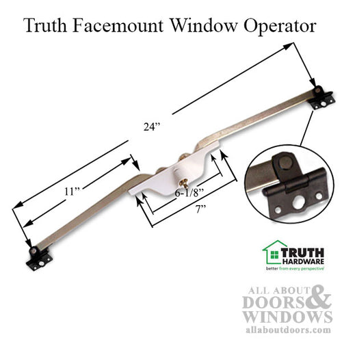 Truth Dual Arm, front mount, Awning Operator  - White - Truth Dual Arm, front mount, Awning Operator  - White