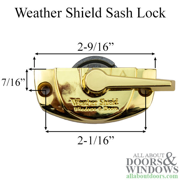 Truth 17.51.13.103  Weather Shield Logo EntryGard II Cam Window Sash Lock,  LH - Brass - Truth 17.51.13.103  Weather Shield Logo EntryGard II Cam Window Sash Lock,  LH - Brass