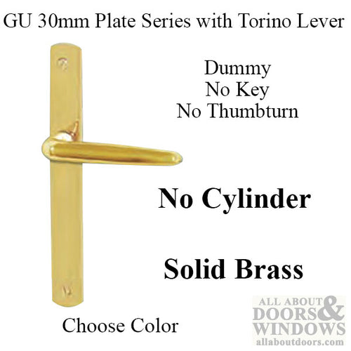 G-U Torino Handle and 30mm Plate Series, Solid Brass, Dummy, No Key, No Thumbturn (Handles DO NOT Move), Choose Color - G-U Torino Handle and 30mm Plate Series, Solid Brass, Dummy, No Key, No Thumbturn (Handles DO NOT Move), Choose Color