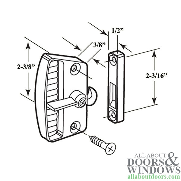 Deluxe Latch & Pull for Sliding Screen Door in Black - Deluxe Latch & Pull for Sliding Screen Door in Black