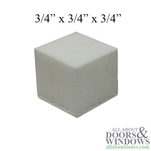 Double Hung window Jamb liner End Plug 3/4 x 3/4,  Foam - White - Double Hung window Jamb liner End Plug 3/4 x 3/4,  Foam - White