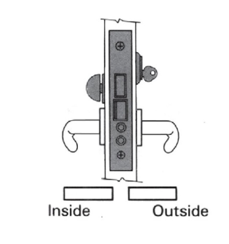 Baldwin Mortise Lock Case Right Hand Inswing Egress - Baldwin Mortise Lock Case Right Hand Inswing Egress