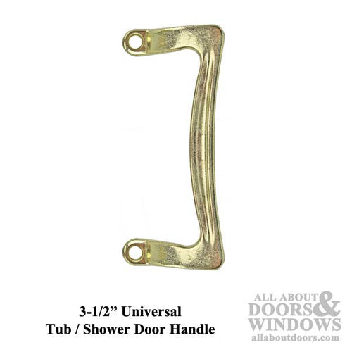 3-1/2 Inch Universal Shower Door / Tub Enclosure Single Handle - Brass - 3-1/2 Inch Universal Shower Door / Tub Enclosure Single Handle - Brass