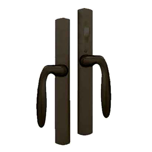 HOPPE HLS 9000 Sliding Door Modern Handle Set with Verona Lever Active Non-Keyed Rustic Umber