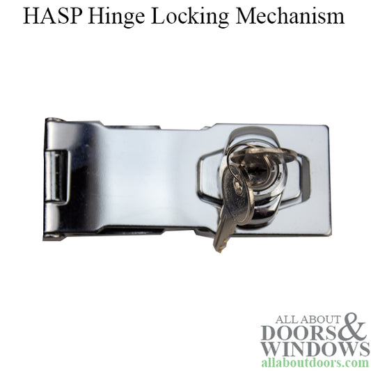 HASP hinge with keyed locking mechanism, Chrome Plated