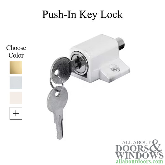 Sliding Patio Door Push-in Keyed Lock