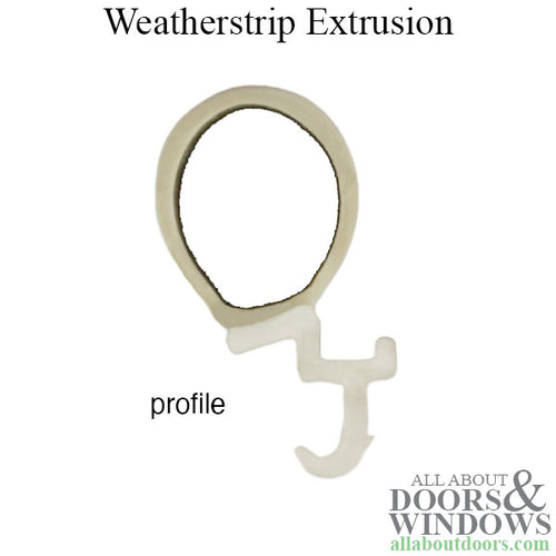 Weatherstrip Extrusion # 2010 Casement Head & Side Jamb  - Beige - Weatherstrip Extrusion # 2010 Casement Head & Side Jamb  - Beige