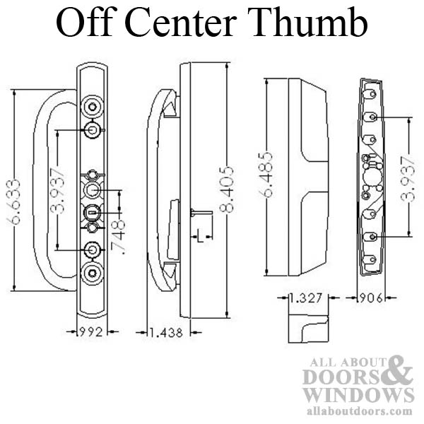 Patio Door Handle Keyed or Non Keyed With Off Center Thumb Turn - Patio Door Handle Keyed or Non Keyed With Off Center Thumb Turn