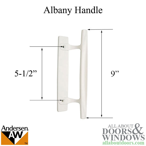 Andersen Window - Frenchwood Gliding Door - Interior Dished Style Handle - White - Andersen Window - Frenchwood Gliding Door - Interior Dished Style Handle - White