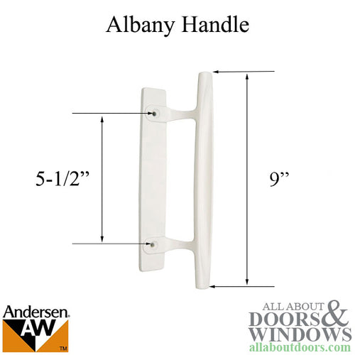 Andersen Window - Frenchwood Gliding Door - Interior Dished Style Handle - White - Andersen Window - Frenchwood Gliding Door - Interior Dished Style Handle - White