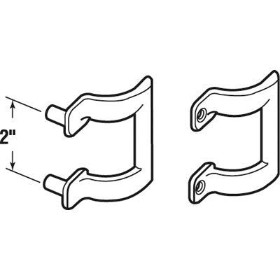 Shower Door Handle - 2 Inch Hole Spacing - Polished Brass - Shower Door Handle - 2 Inch Hole Spacing - Polished Brass