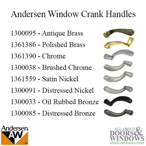 Andersen Window Improved/E-Z Casement Crank/Handle - Estate Style - Polished Brass - Andersen Window Improved/E-Z Casement Crank/Handle - Estate Style - Polished Brass