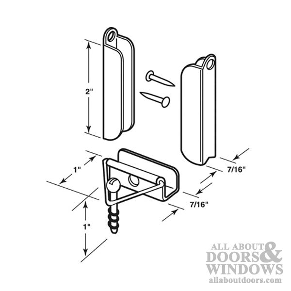 Window Screen Hangers and Latches - Grey - Window Screen Hangers and Latches - Grey