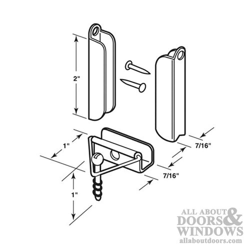 Window Screen Hangers and Latches - Grey - Window Screen Hangers and Latches - Grey