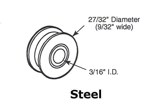 Roller Only,  27/32  Steel , 3/16 inch i.d., 9/32 inch wide - Roller Only,  27/32  Steel , 3/16 inch i.d., 9/32 inch wide