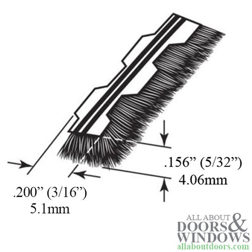 Weatherstrip With Zipper Back For Doors and Windows Grey Weather Seal  .200 Inch Backing .156 Inch Pile Height - Weatherstrip With Zipper Back For Doors and Windows Grey Weather Seal  .200 Inch Backing .156 Inch Pile Height