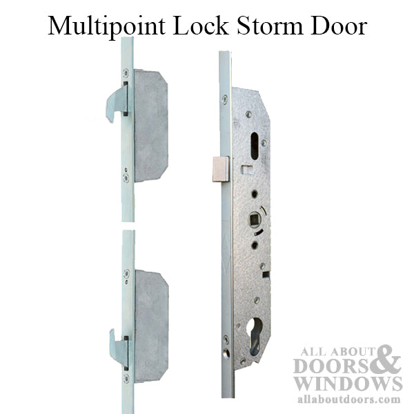 Storm Door Multipoint Lock with Top and Bottom Hooks and Spring Latch - Storm Door Multipoint Lock with Top and Bottom Hooks and Spring Latch