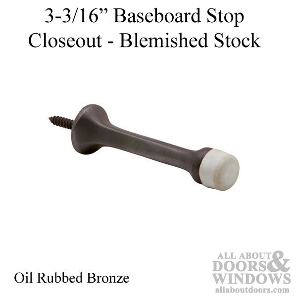 Baseboard Door Stop, Zinc - Oil Rubbed Bronze - Baseboard Door Stop, Zinc - Oil Rubbed Bronze