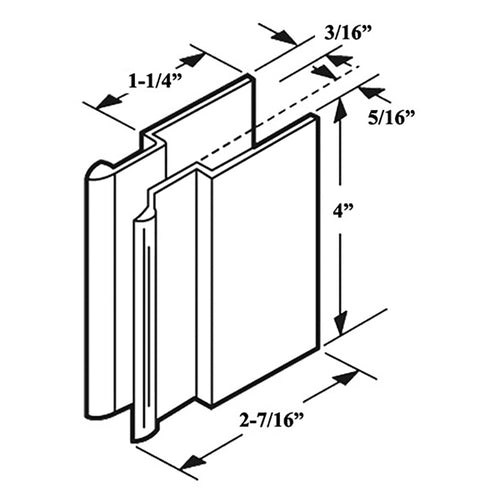 Undrilled Door Pull Handle Set for Sliding Screen Door - Aluminum - Undrilled Door Pull Handle Set for Sliding Screen Door - Aluminum