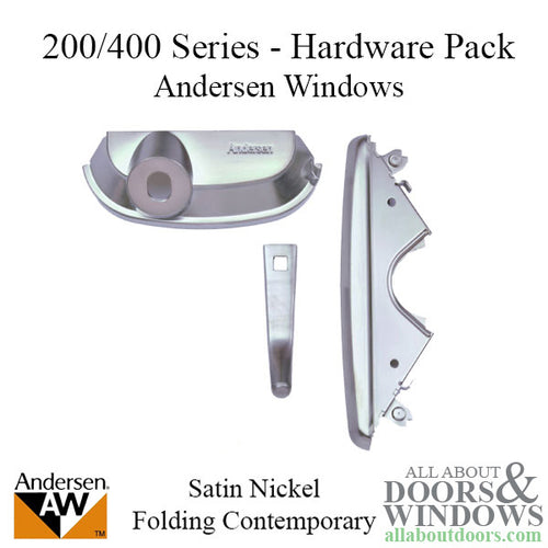 Andersen Casement Window - 200/400 Series - Hardware Pack - Folding Traditional - Satin Nickel - Andersen Casement Window - 200/400 Series - Hardware Pack - Folding Traditional - Satin Nickel