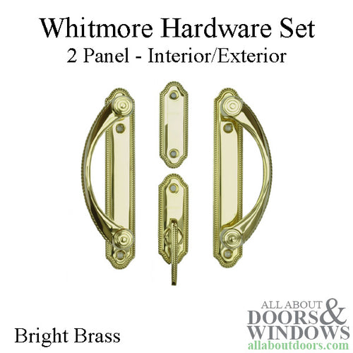 Andersen Frenchwood Gliding Door Trim Hardware, Whitmore, 2 Panel Interior and Exterior - Polished Brass - Andersen Frenchwood Gliding Door Trim Hardware, Whitmore, 2 Panel Interior and Exterior - Polished Brass