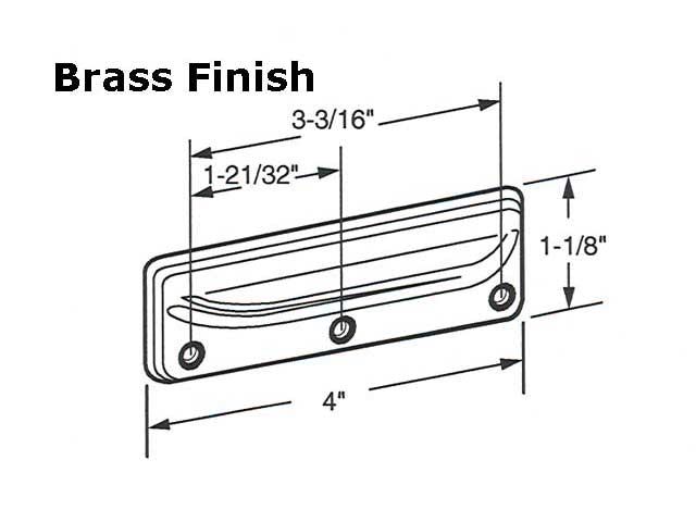 Sash Lift - Wood Sash Hardware, Stamped Steel - Polished Brass - Sash Lift - Wood Sash Hardware, Stamped Steel - Polished Brass