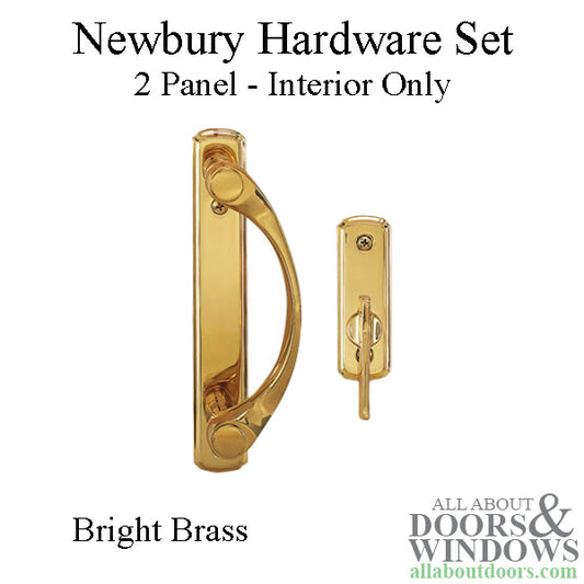 Andersen - Frenchwood Gliding Door Trim Hardware, Newbury - 2 Panel Interior ONLY - H.P. Brass