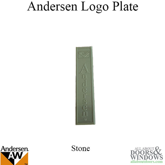 Andersen Window - Perma-Shield Gliding Door Logo Plate w/ Screws, Plastic - Stone