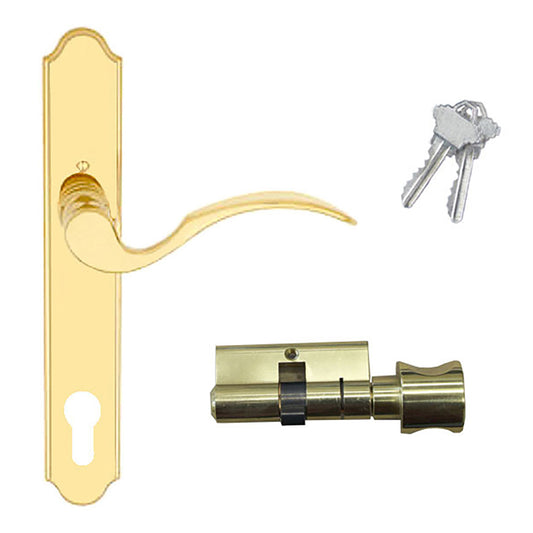Weather Shield Hoppe Munchen Lever Active Handle Set Bright Brass