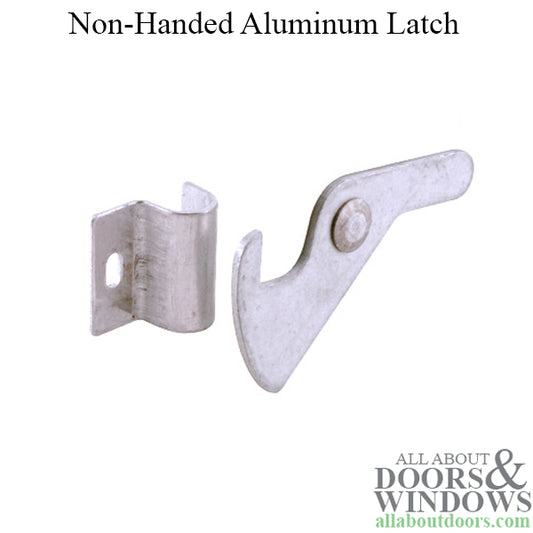 Non-Handed Economy Swing Latch & Strike for Sliding Screen Door - Aluminum