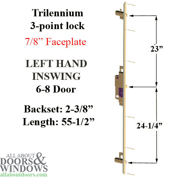 3070 Trilennium Multipoint Lock 6-8 Door Left - Choose Finish - 3070 Trilennium Multipoint Lock 6-8 Door Left - Choose Finish