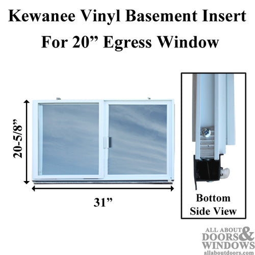 Kewanee  C400K 20 inch Vinyl Basement Insert, Dual Pane Glass - Kewanee  C400K 20 inch Vinyl Basement Insert, Dual Pane Glass