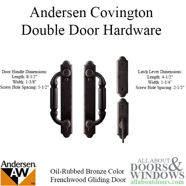 Andersen Frenchwood Gliding Door Trim Covington, 4 Panel Interior & Exterior  - Oil Rubbed Bronze - Andersen Frenchwood Gliding Door Trim Covington, 4 Panel Interior & Exterior  - Oil Rubbed Bronze