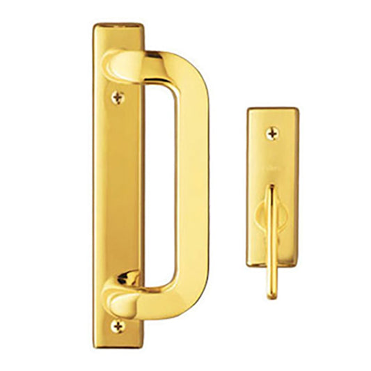 Andersen Frenchwood Gliding Door Trim Hardware, Anvers 2 Panel Interior and Exterior - Bright Brass