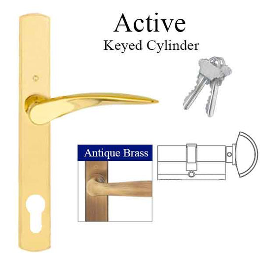 HOPPE Multipoint Handle Set with Rodos Lever Active Antique Brass