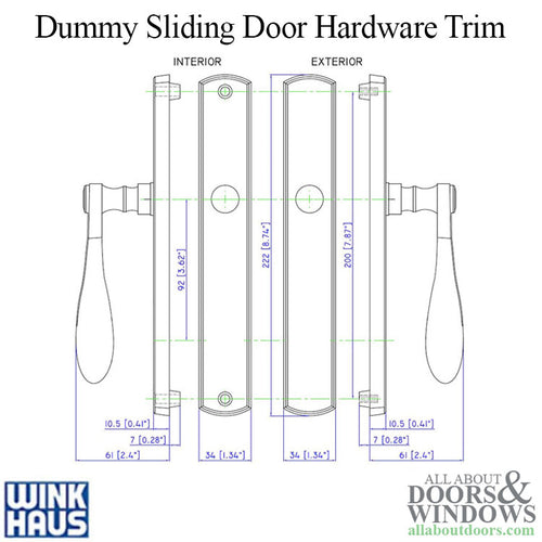 Fontana Dummy, Winkhaus Sliding Door Hardware Trim - Fontana Dummy, Winkhaus Sliding Door Hardware Trim