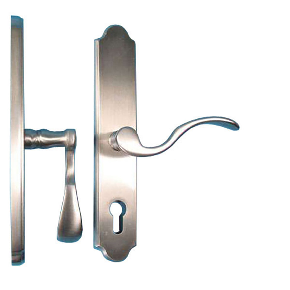 Germania Lever, Lara 68mm Backplate, Active Right hand Handleset - Satin Nickel - Germania Lever, Lara 68mm Backplate, Active Right hand Handleset - Satin Nickel