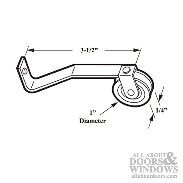 V Spring Tension Roller Assembly with 1 Inch Steel Wheel for Sliding Screen Door - V Spring Tension Roller Assembly with 1 Inch Steel Wheel for Sliding Screen Door