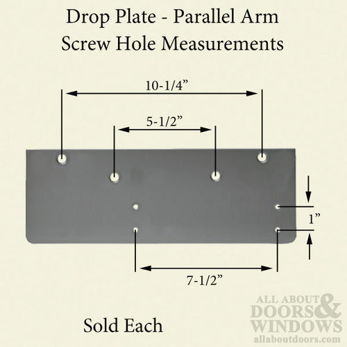 Drop Plate, Parallel Arm for Heavy Duty Door Closer, Choose Finish - Drop Plate, Parallel Arm for Heavy Duty Door Closer, Choose Finish