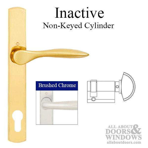 HOPPE Multipoint Handle Set with New Orleans Lever Inactive Brushed Chrome - HOPPE Multipoint Handle Set with New Orleans Lever Inactive Brushed Chrome