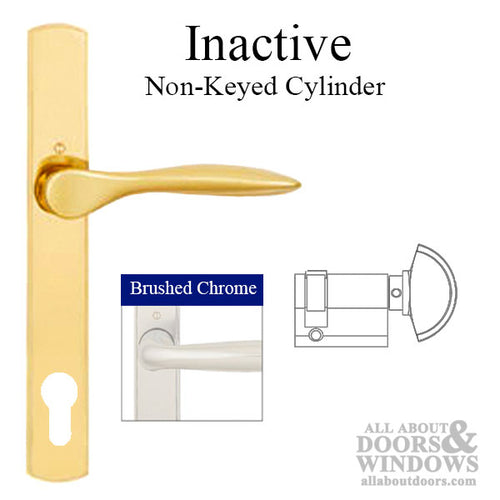HOPPE Multipoint Handle Set with New Orleans Lever Inactive Brushed Chrome - HOPPE Multipoint Handle Set with New Orleans Lever Inactive Brushed Chrome