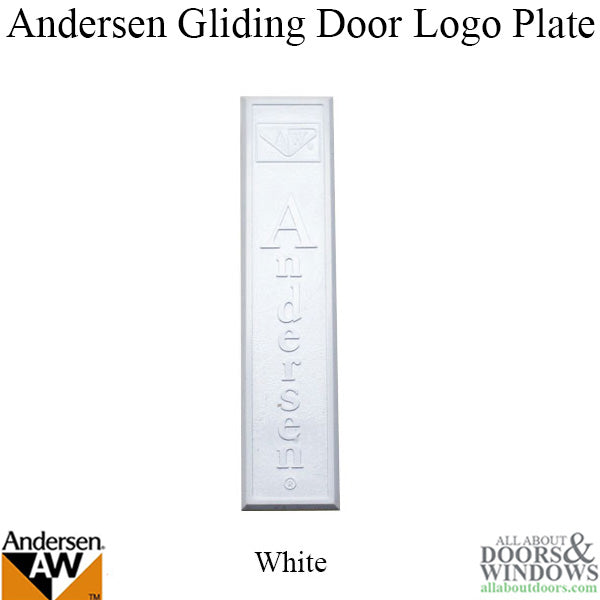 Andersen Window - Perma-Shield Gliding Door Logo Plate w/ Screws, Plastic - White - Andersen Window - Perma-Shield Gliding Door Logo Plate w/ Screws, Plastic - White