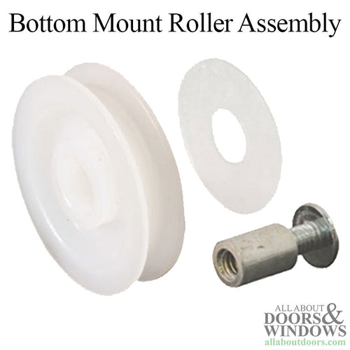 Bottom Mount Roller Assembly with 1-1/4 Inch Nylon Wheel for Sliding Screen Door - Bottom Mount Roller Assembly with 1-1/4 Inch Nylon Wheel for Sliding Screen Door