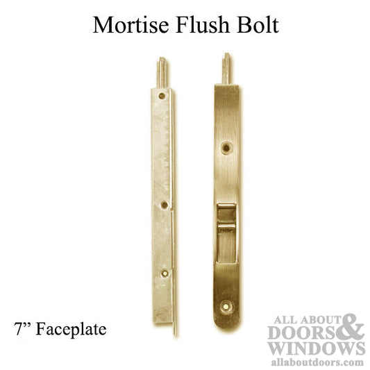 7 Inch Flush Bolt, Mortise Radius Faceplate - Choose Color