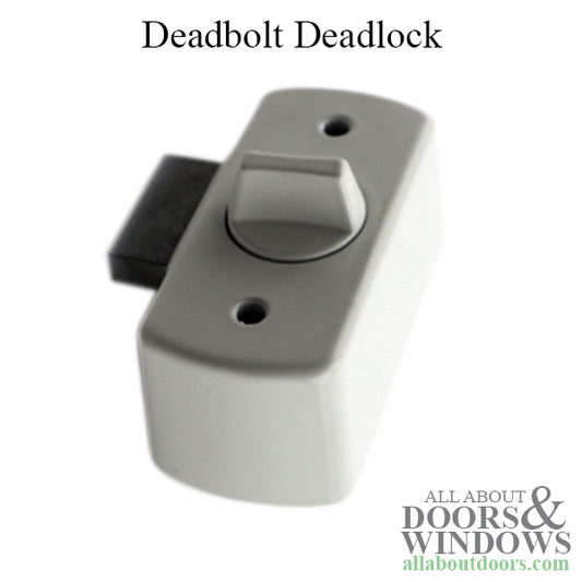 #119 (high Profile) Deadbolt Deadlock w/screws, Inside Storm Door - White