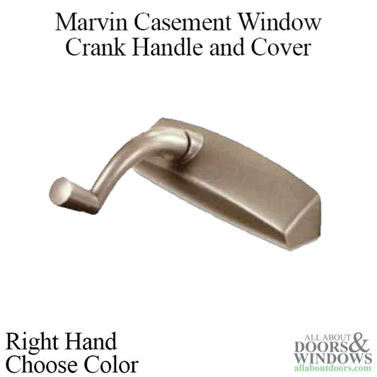 Marvin Casement Crank Handle & Cover, Right Hand - Color Options Available