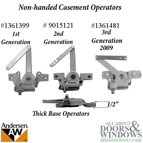 Andersen Operator E-Z Standard Non-handed Universal Thin base Casement Window - Andersen Operator E-Z Standard Non-handed Universal Thin base Casement Window